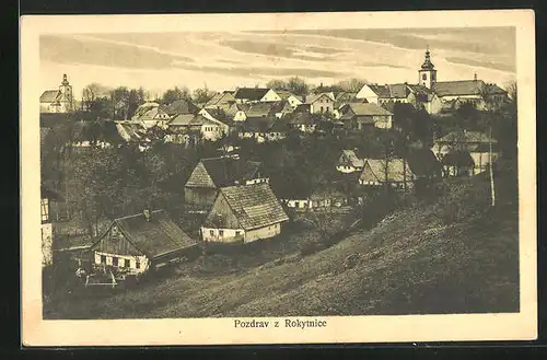 AK Rokitnitz / Rokytnice v Orlickych Horach, Ortspartie mit Kirche