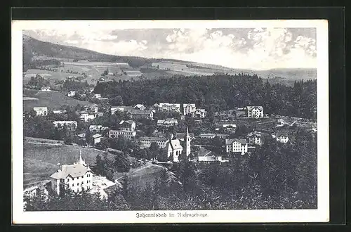 AK Johannisbad / Janske Lazne, Ortsansicht aus der Vogelschau