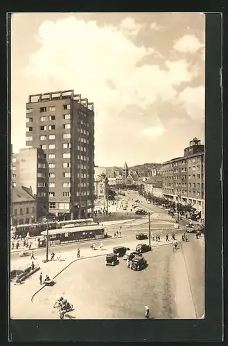 AK Bratislava, Stalinovo námestie, Strassenbahn