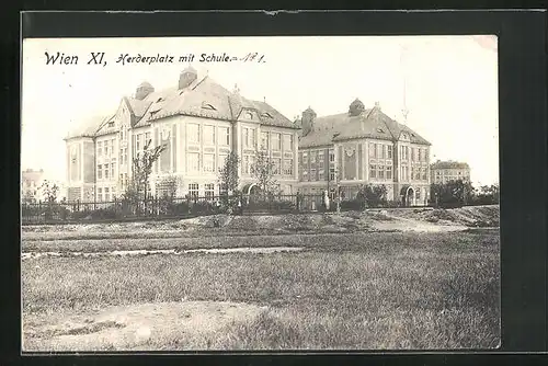 AK Wien, Herderplatz mit Schule