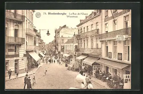AK Blankenberghe, La Rue de l`Ouest