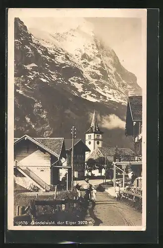 AK Grindelwald, Kirche und der Eiger