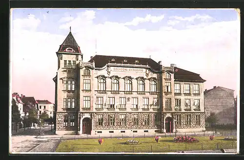 AK Moravska Ostrava /Mährisch Ostrau, Obchodni, Akademie