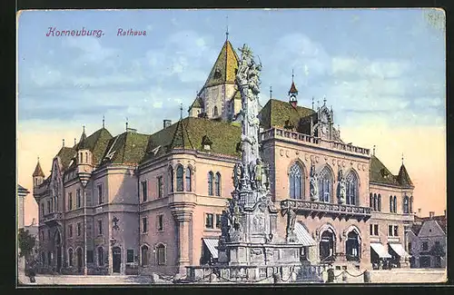 AK Korneuburg, Rathaus mit Denkmal
