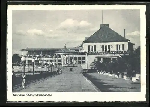 AK Hannover, Maschseepromenade mit Gasthaus