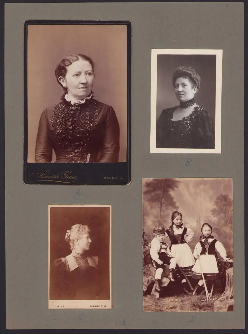 537 Fotografien Ansicht Mannheim, Fam. Daut Mannheim Strumpfwarenfabrik geründet 1865 Familienchronik, 33 x 24cm 2