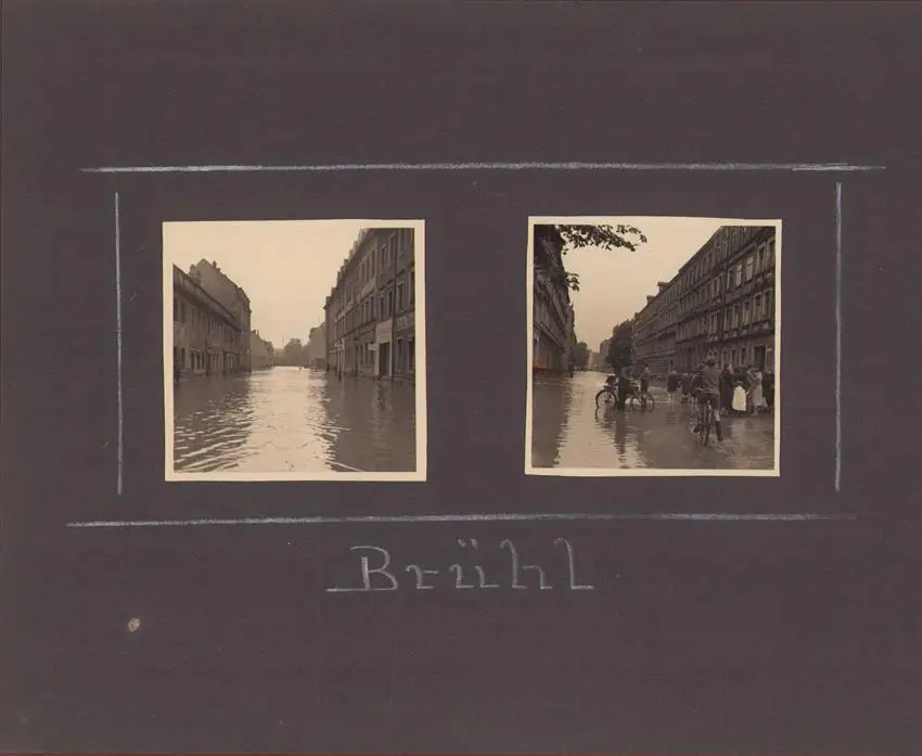 Fotoalbum 63 Fotografien, Ansicht Karl-Marx-Stadt / Chemnitz, Hochwasser 1954, Feuerwache, Stadthaus, Mühlenstrasse 22