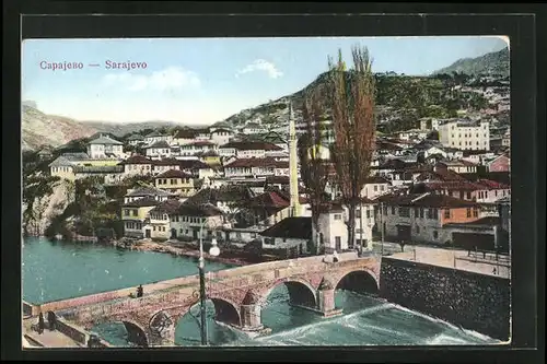AK Sarajewo, Flusspartie mit Minarett
