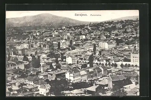 AK Sarajewo, Panorama mit Berg