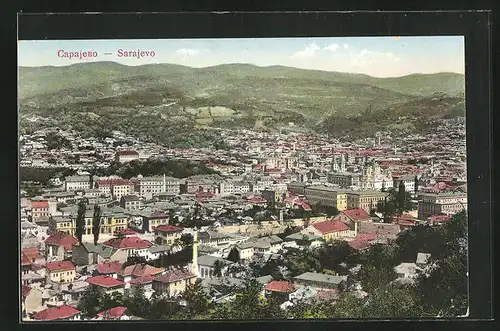 AK Sarajewo, Panoramablick auf die Stadt