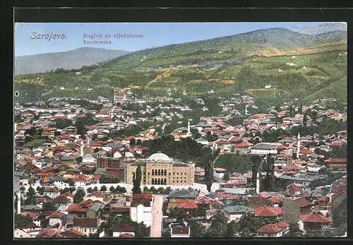 AK Sarajewo, Panorama mit Stadt und Bergen