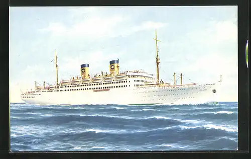 AK Passagierschiff M. S. Italia auf hoher See