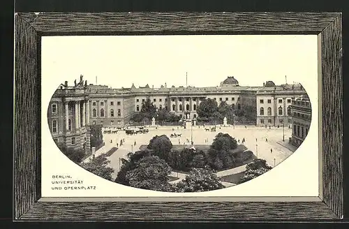 Passepartout-AK Berlin, Universität und Opernplatz