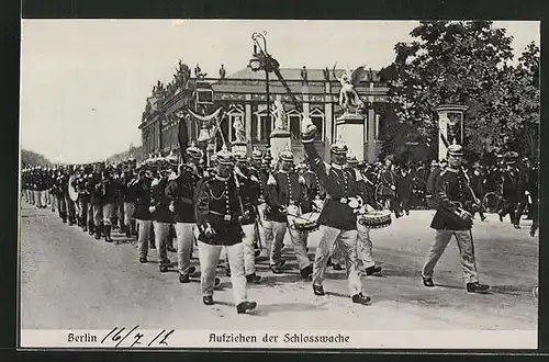 AK Berlin, Aufziehen der Schlosswache, Unter den Linden