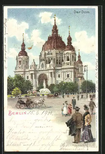 Lithographie Berlin, Blick zum Dom