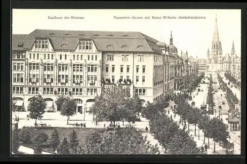 AK Berlin-Schöneberg, Tauentzienstrasse mit Kaiser Wilhelm Gedächtniskirche