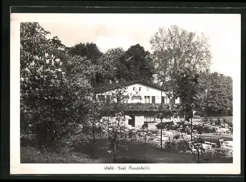 AK Berlin-Grunewald, Wald-Café Hundekehle, Königsallee 77 a