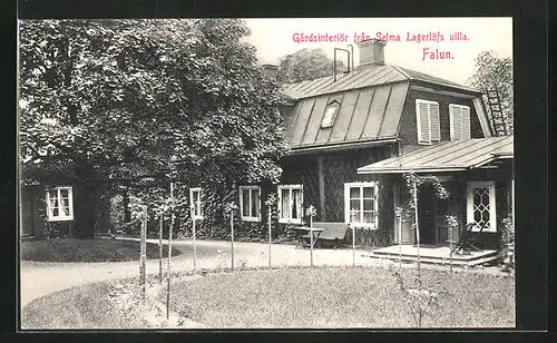 AK Falun, Gardsinteriör fran Selma Lagerlöfs villa