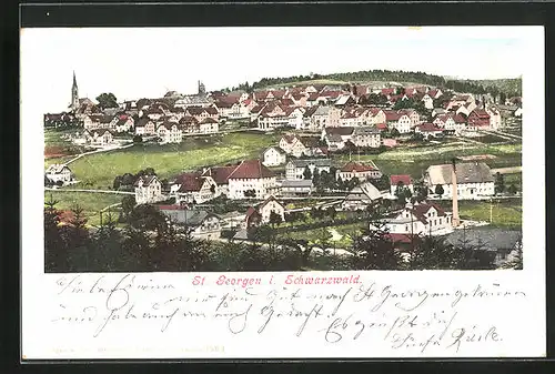 AK St. Georgen /Schwarzwald, Panorama