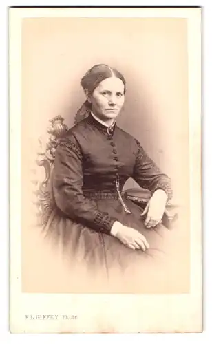Fotografie F. L. Giffey, Hamburg, Neuerwall 82, Portrait einer elegant gekleideten Dame