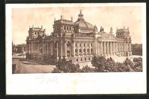 AK Berlin-Tiergarten, Blick auf den Reichstag