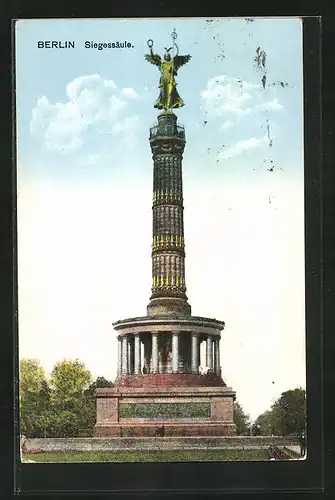 AK Berlin-Tiergarten, Blick zur Siegessäule