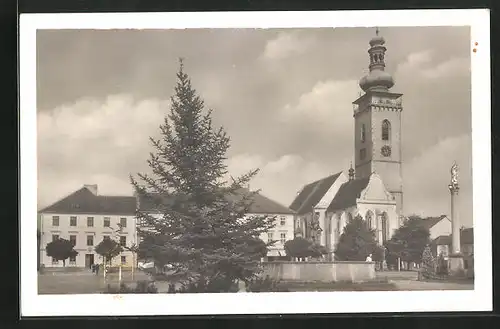 AK Sobeslav, Partie an der Kirche