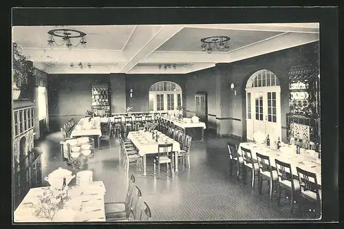 AK Zitzschewig i. Sa., Frauen-Genesungsheim Alt-Wettinshöhe, Blick in den Speisesaal