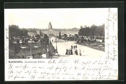 AK Karlsruhe, Blick zum Grossherzogl. Schloss