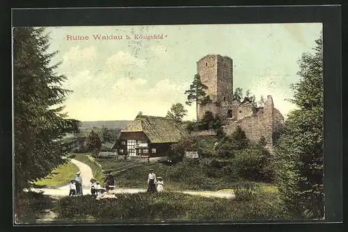 AK Königsfeld / Baden, Blick zur Ruine Waldau
