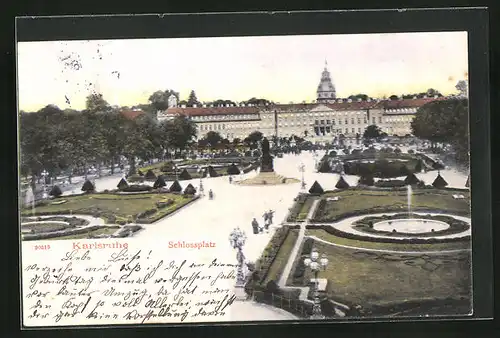 AK Karlsruhe, Blick auf den Schlossplatz