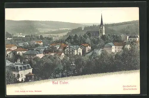 AK Bad Elster, Panoramablick vom Berg