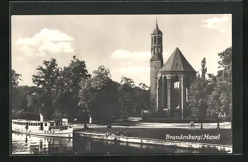 AK Brandenburg / Havel, Blick zur Johanniskirche