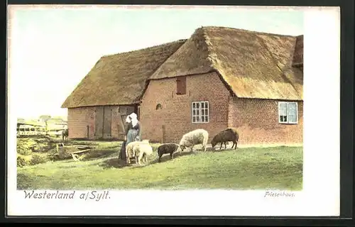 AK Westerland / Sylt, am Friesenhaus