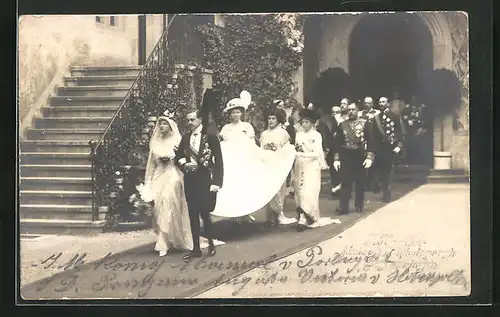 AK Hochzeit am Dom mit Auguste Viktoria und Manuel III.