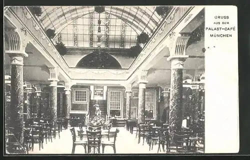 AK München, Palast-Café München, Innenansicht, Theatinerstr. 16