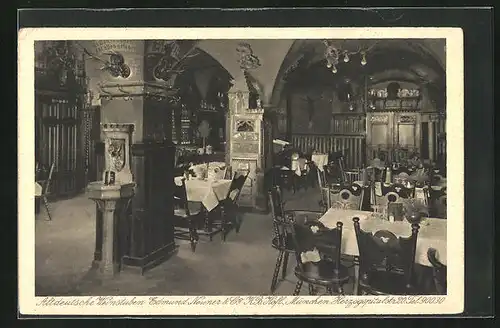 AK München, Altdeutsche Weinstuben Edmund Neuner, Innenansicht, Herzogspitalstr. 20