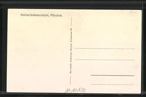 AK München, Inneres der Pschorrbräubierhallen