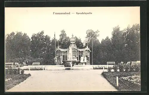 AK Franzensbad, an der Sprudelquelle