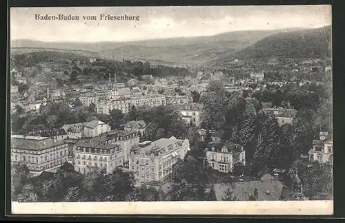 AK Baden-Baden, Gesamtansicht vom Friesenberg aus