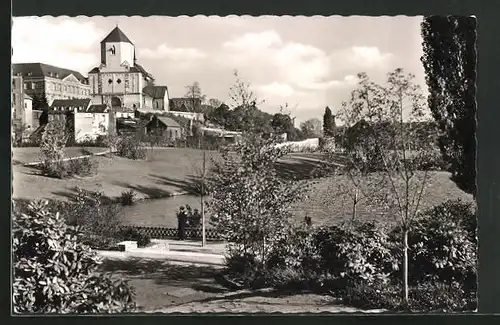 AK M. Gladbach, am Geroweiher, Blick zum Münster