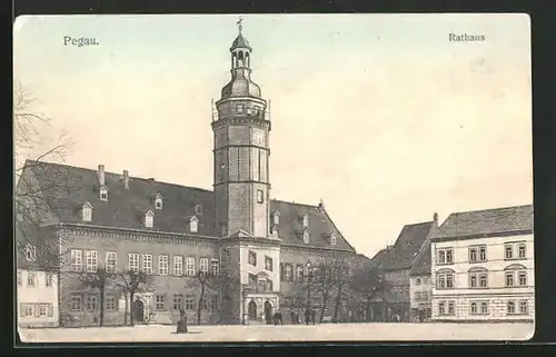 AK Pegau, Platzpartie vor dem Rathaus