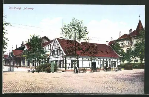 AK Duisburg, Monning, am alten Fachwerkhaus
