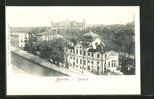 AK München, Partie am Gasthaus Isarlust