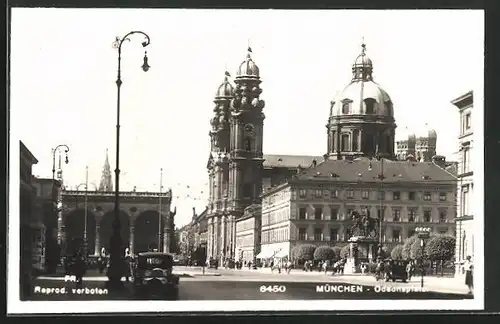 AK München, Reiterdenkmal auf dem Odeonsplatz