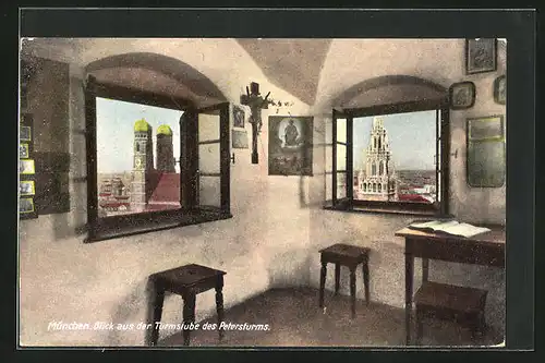AK München, Blick aus der Turmstube des Petersturms