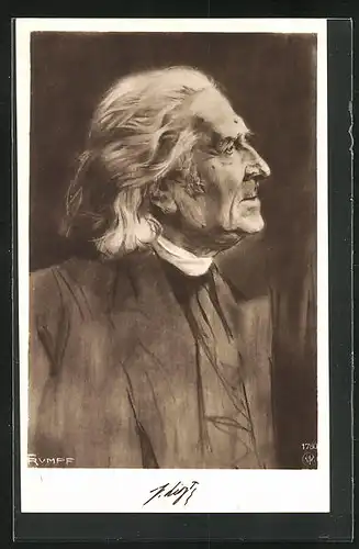 Künstler-AK Portrait Liszt im Profil