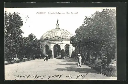 AK München, Königlicher Hofgarten, der Tempel