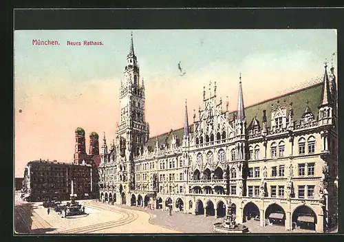 AK München, Vor dem neuen Rathaus