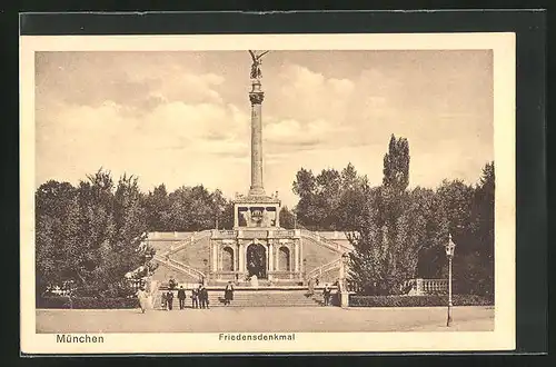 AK München, Partie am Friedensdenkmal